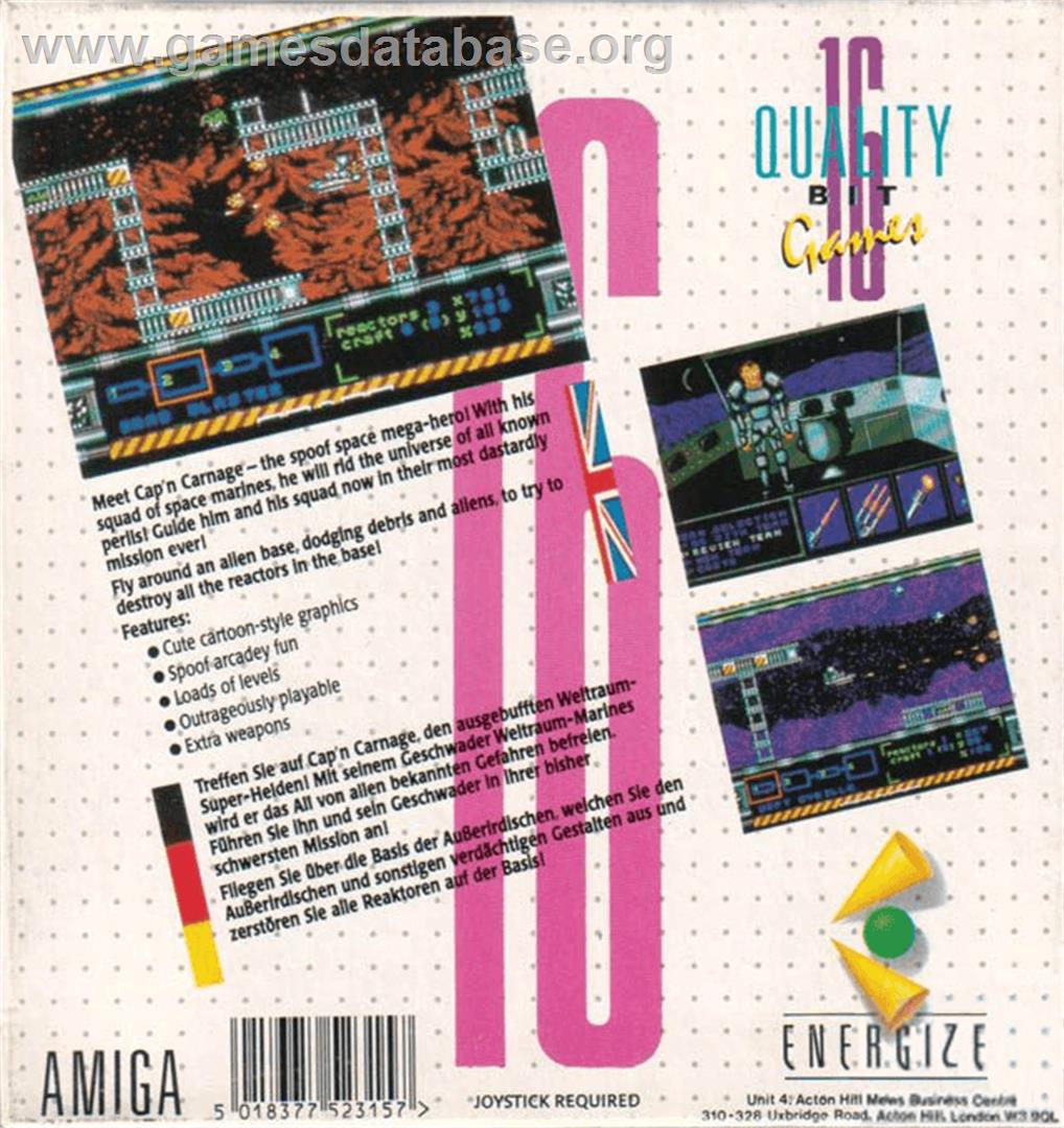 Cap'n Carnage - Commodore Amiga - Artwork - Box Back